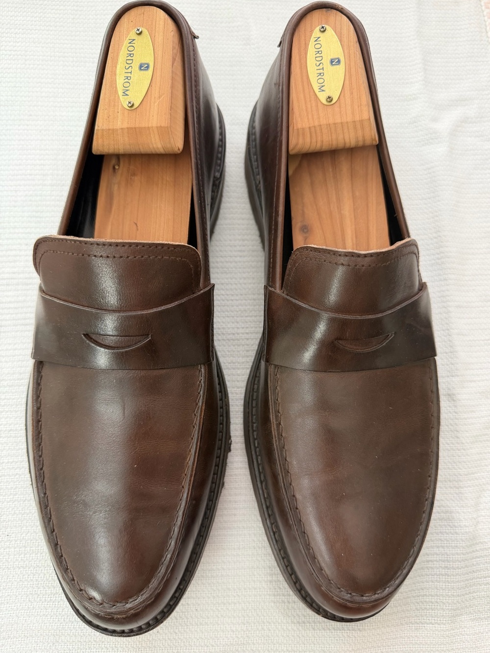 Taryn Rose Brown Leather Penny Loafers
